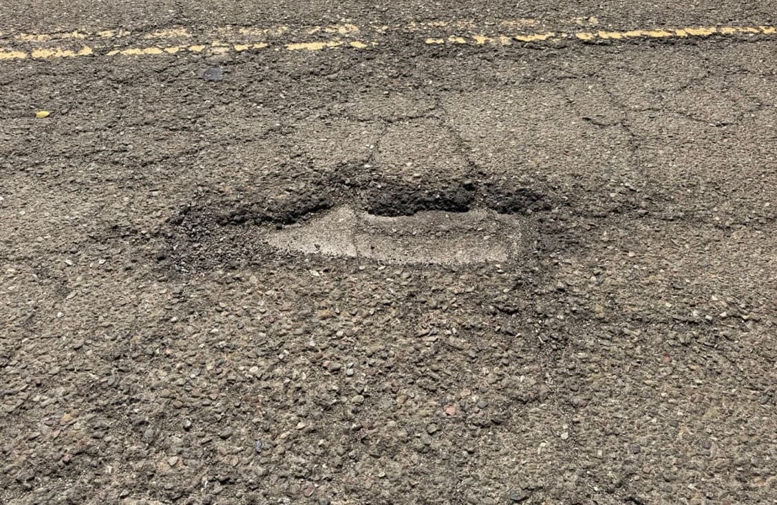 Pothole before repair